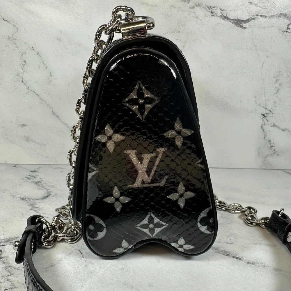 Louis Vuitton Python Twist Monogram Snakeskin Crossbody Bag PM Black/Silver LV - Picture 5 of 15